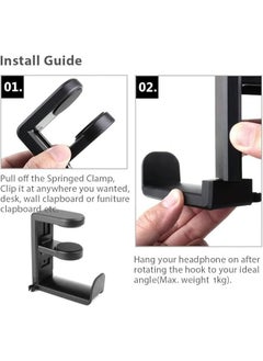 FYLX Linjie Headph Stand Hanger Headph Hook Holder with Adjustable Rotating Arm Clamp Cable Organizer Universal Stand for Gaming Headset Universal Bracket  - Image 4