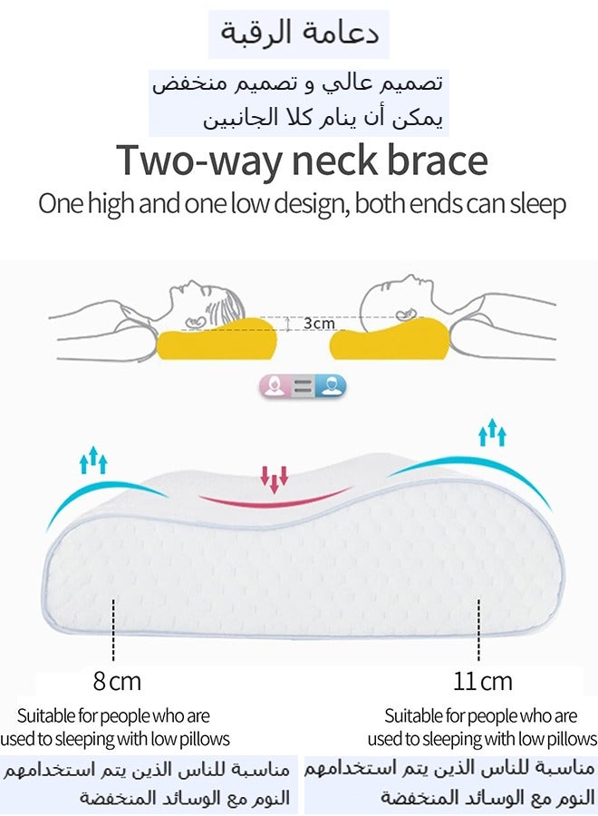 إسكدنيا وسادة النوم، رغوة الذاكرة وسادة السرير المريحة وسادة النوم العنقية التقويمية للبالغين الأطفال -منع آلام العنق الخلفية -الوسادة الناعمة القابلة للإزاحة غطاء الوسادة القابل للغسل - Image 3