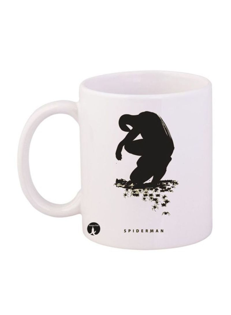 Spiderman Printed Mug White/Black 12ounce