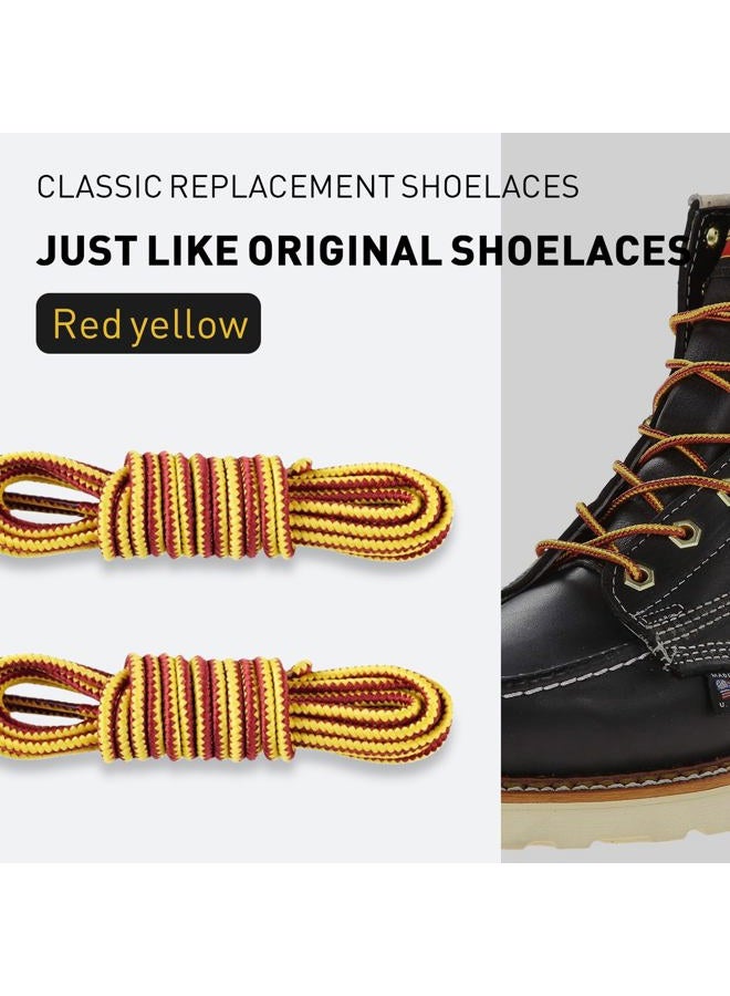 NDTEZUGT رباط أحذية طويل دائري 1/8" (3 مم)، رباط أحذية ثقيل ومت耐، بديل لرباط الأحذية لبووتات ثوروجود للعمل/التنزه/التكتيك/القتال (أصفر-أحمر-05، 63'') - Image 3