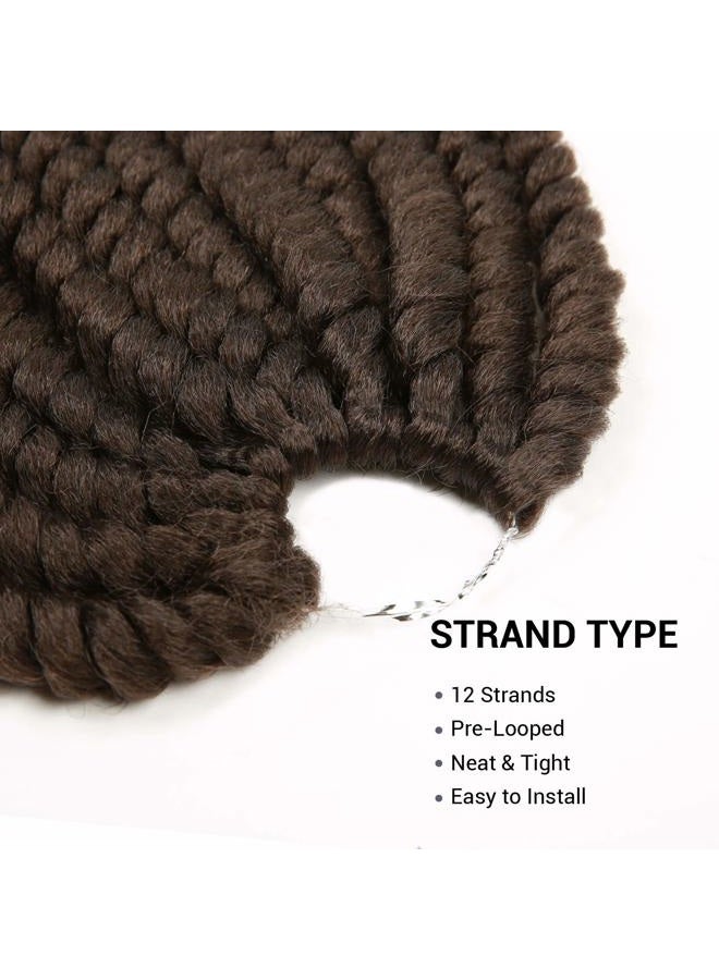 AU-THEN-TIC 6 Packs 12 Inch 2X Jumbo Senegalese Twist Crochet Braid Hair Havana Twist Crochet Hair Havana Mambo Twist Crochet Braids Hair Extensions, (6-PACK, 4) - Image 3