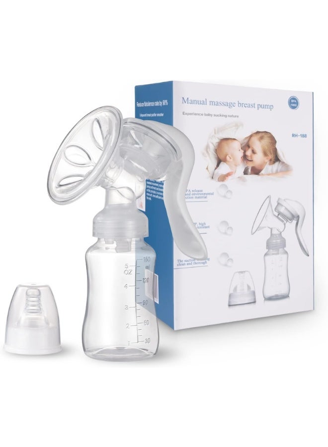 Manual Breast Pump RH-188 with Silicone Massage Cushion | BPA Free Manual Milk Pump | Comfortable Natural Breast Milk Expression - Image 1