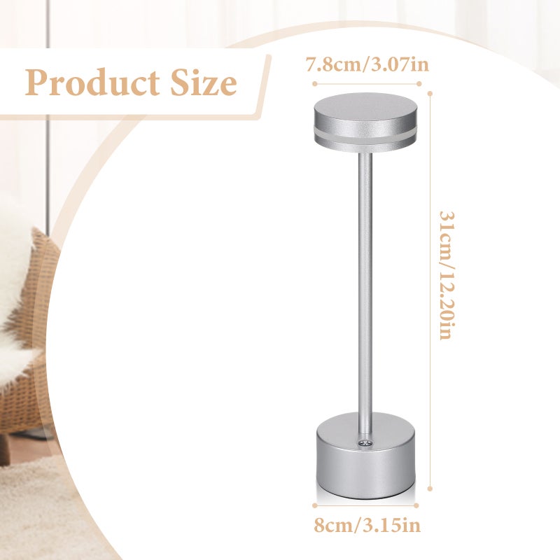 Neoglint LED Cordless Table Lamp Metal Bedside Nightstand Lamp Touch Control Stepless Dimmable 3 Light Colors 4000mAh Rechargeable Desk Lamp Night Light for Bedroom Dining Room Bar Restaurant Coffee - Image 2