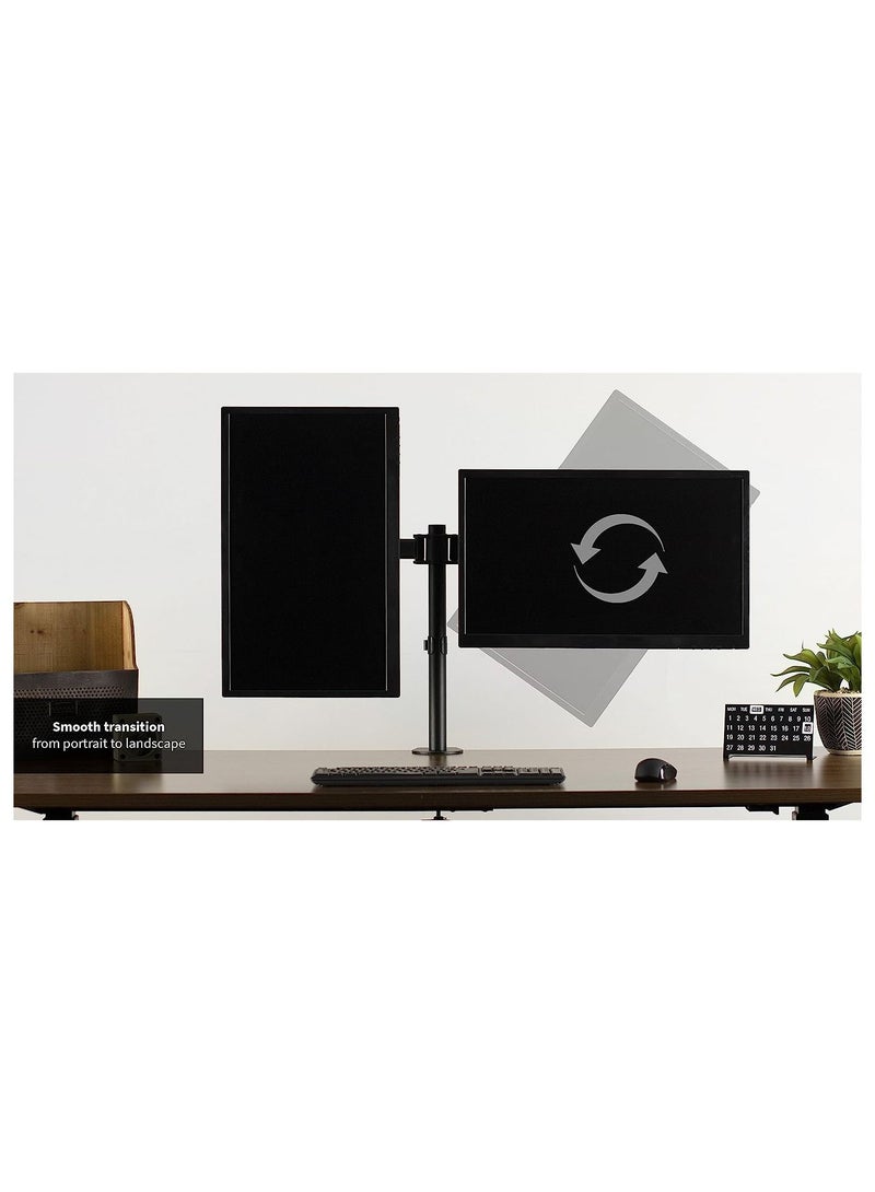 Dual Monitor Arms Fully Adjustable Desk Mount/Articulating Stand for 2 LCD LED Screens up to 27” (STAND-V002M) - Image 4
