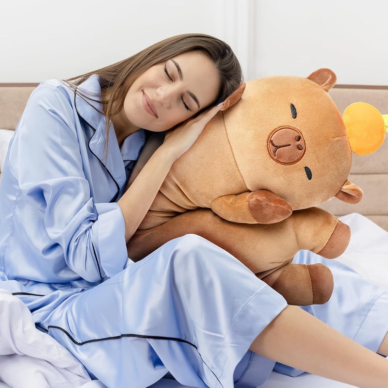 Mewaii Long Capybara Plush 5 Sizes, 120% Extra Filling Giant Plushness Kids Body Pillow, Kawaii Cute Capybara Stuffed Animals Plushies, Big Long Body Pillow Cat Plush Gift for Girls 44â€ - Image 3