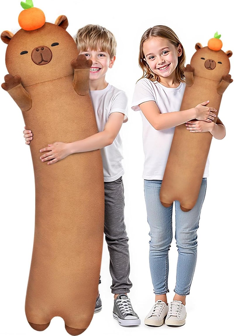 Mewaii Long Capybara Plush 5 Sizes, 120% Extra Filling Giant Plushness Kids Body Pillow, Kawaii Cute Capybara Stuffed Animals Plushies, Big Long Body Pillow Cat Plush Gift for Girls 44â€ - Image 1