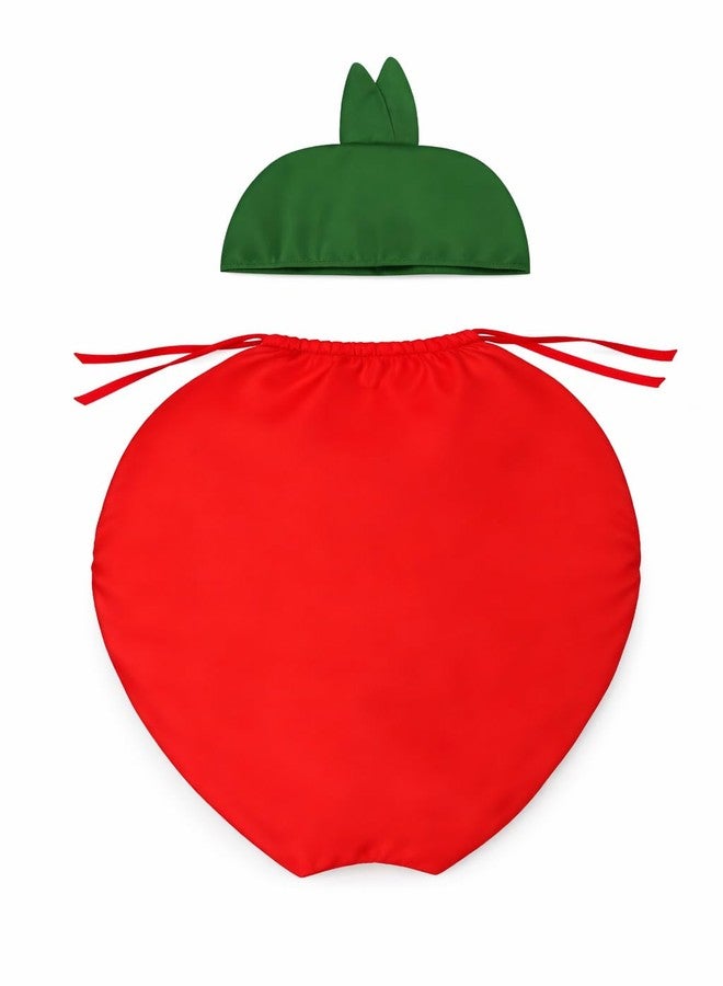 EthnicAlive Cotton Smiley Apple Fruit and Vegetable Cosplay Costume Outfit For Kids Girls, Boys | Halloween Fruits Dress (Red3, 9 Year To 10 Year) - Image 2