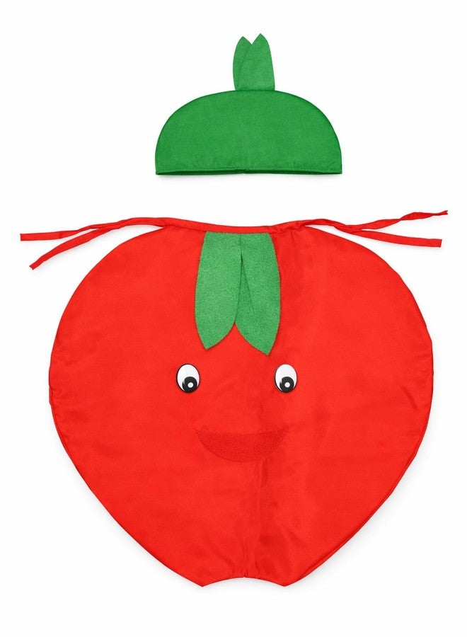 EthnicAlive Cotton Smiley Apple Fruit and Vegetable Cosplay Costume Outfit For Kids Girls, Boys | Halloween Fruits Dress (Red3, 9 Year To 10 Year) - Image 1