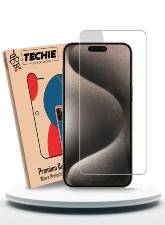 Techie حماية شاشة زجاجية مقسّاة عالية الوضوح لأبل آيفون 15 برو ماكس - Image 1