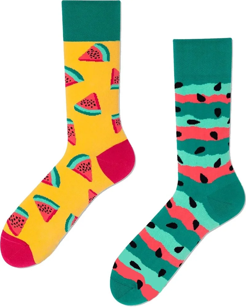 Carnaval Socks Watermelon Patterned Colorful Socks with Left and Right Seeds