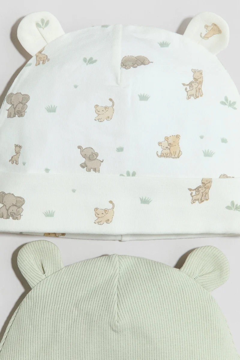 اتش اند ام قبعة بيني بتصميم مرن وتفاصيل أذنين - عبوة من قطعتين