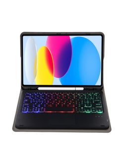 Generic Protective Case Wireless Keyboard For Ipad 10th Gen 10.9.7 Tablet Compatible Ipad Pro 11 Magnetic Suction Smart Control For 9-Color:Dark Blue Leather Case + Round Key Cap Miaocontrol Keyboard-Applicable Model:ipad 10 Generation 10.9 2022 Edition  - Image 3