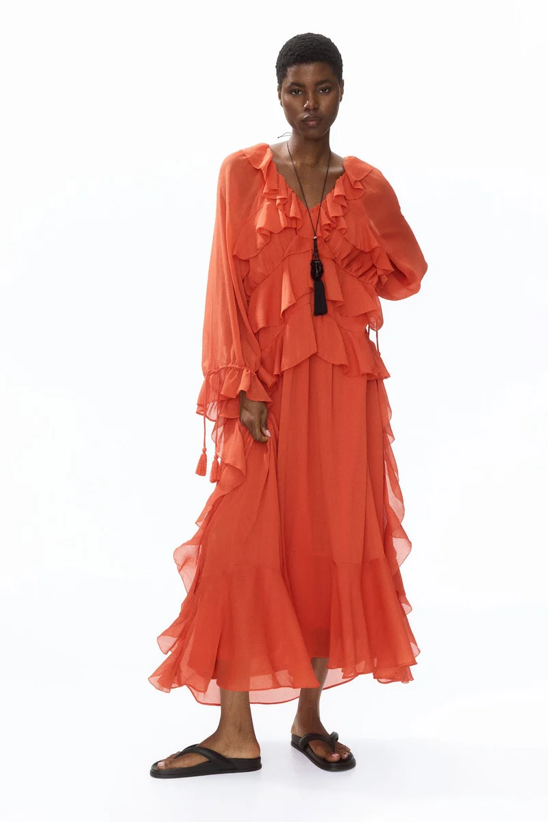 H&M Oversized flounced dress