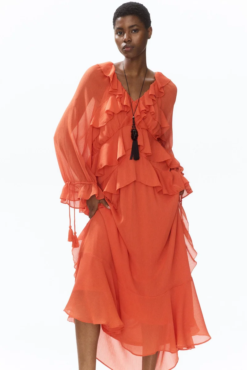 H&M Oversized flounced dress