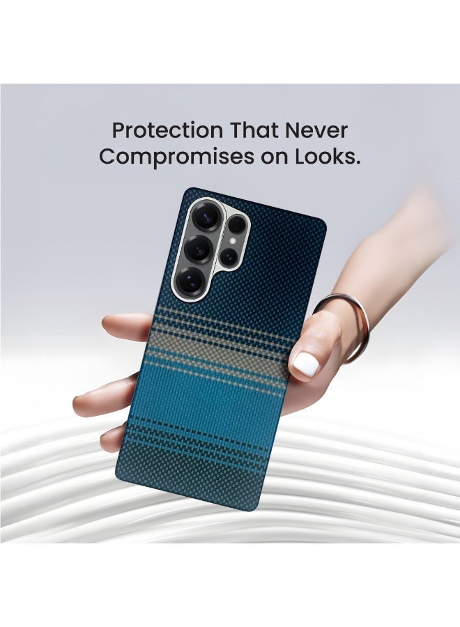 AZTECH Premium Kevlar Case for Samsung Galaxy S25 Ultra 5G Magnetic Slim Protective Cover DuPont™ Kevlar 600D Aramid Fiber Ultra Thin 0.85mm Camera Lens Guard Moonrise - Image 5