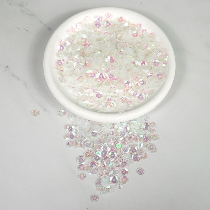 Bilipala Bulk Clear Sequins, Crystal Iridescent Spangles for DIY Crafts, Embroidery, 6mm, About 3000 Pieces - Image 3