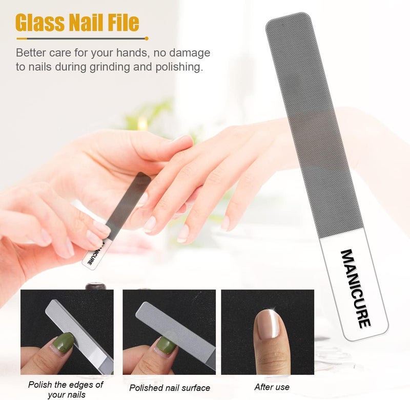 Leipple Manicure Set Professional Nail Clippers Pedicure Kit, 16 pcs Stainless Steel Nail Care Tools Grooming Kit with Luxurious Travel Leather Case for Thick Nails Men Women Gift (Yellow) - Image 4