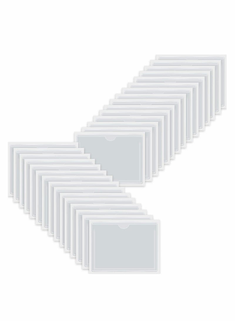 Self-Adhesive Index Card Pockets with Top Open for Loading - Ideal Card Holder for Organizing and Protecting Your Index Cards - Crystal Clear Plastic, 3.6 x 4.8 Inches 30-Pack - Image 1