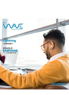 Wave Wired Mono Single Lightning Connector Earphone White  - Image 2