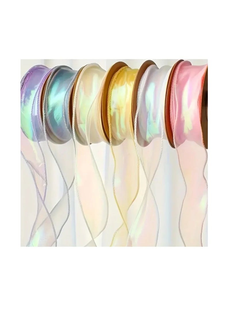 6pc, 1.57 بوصة × 10 ياردة (إجمالي 60 ياردة) Fishtail شريط زهرة التعبئة والتغليف شريط قوس خيوط موجة خيوط زهرية شريط, شرائط باقات, الإمدادات الحرفية, النسيج, باقات الزفاف اليدوية الصنع مادة, مواد التعبئة والتغليف الهدايا, شريط ديكور الكعكة, ديكور الزفاف, ديكور الحفلة, ديكور الهدايا - Image 1