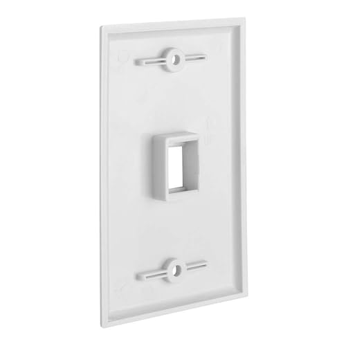 Cmple - 1 Port Keystone Wall Plate 1 Gang Wall Plate with Standard Size Ethernet Wall Plate Keystone Wall Plate Compatible with Keystone Jack, HDMI Keystone - White - Image 2