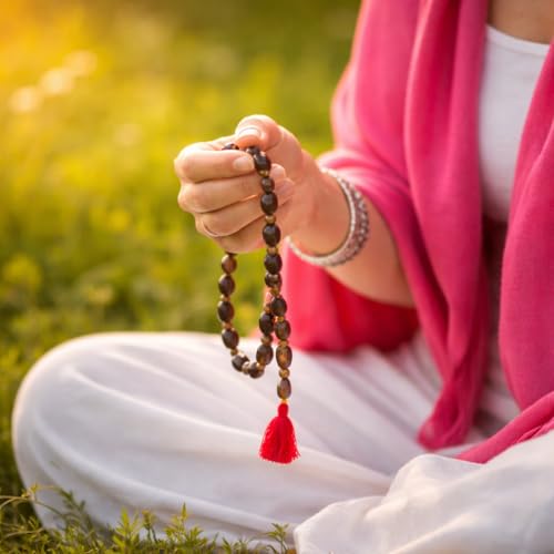 RDK® Natural Lotus Seed Kamal Gatta Mala Necklace with Tassel Rosary Jaapmala for Meditation Mantra Chanting & Pooja Astrology for Men & Women - 108 Beads - Image 3