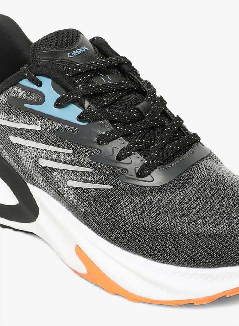 CAMPUS Blk/F.Org Men's Low-Top Sneakers - Smart Streetwear Vibe Shoes with Soft Cushioning and Bold Look for Men | Best Price UAE