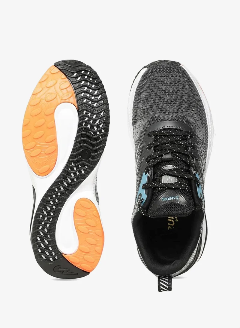 CAMPUS Blk/F.Org Men's Low-Top Sneakers - Smart Streetwear Vibe Shoes with Soft Cushioning and Bold Look for Men | Best Price UAE