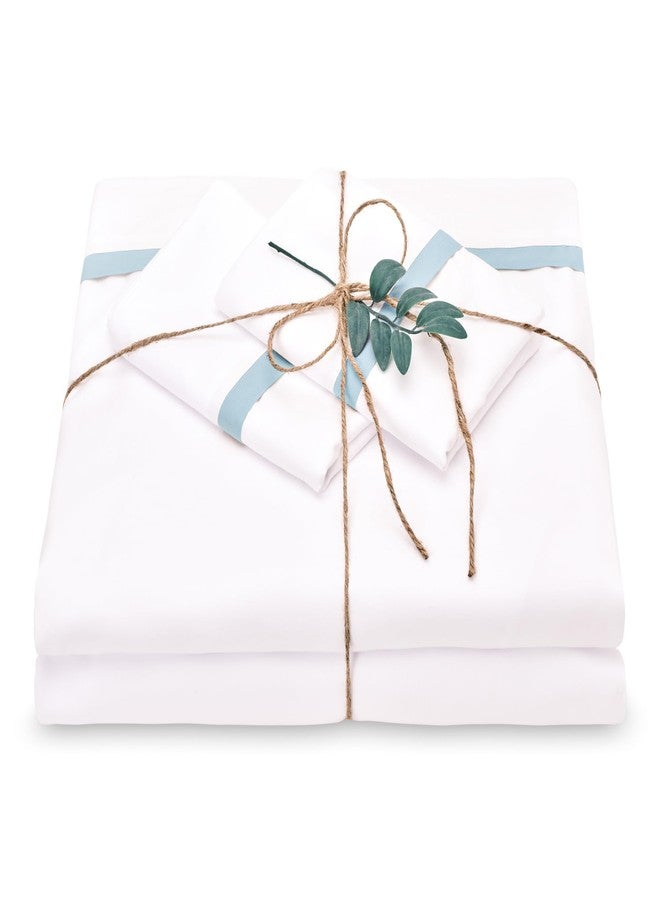 Chanasya Premium Ribbon Embroidered Sheet Set - Double Brushed Modern Traditional Microfiber Sheet Set - Fitted Sheet, Flat Sheet & 2 Pillow Covers - 4-Piece Set - Blue, King Size - Image 4