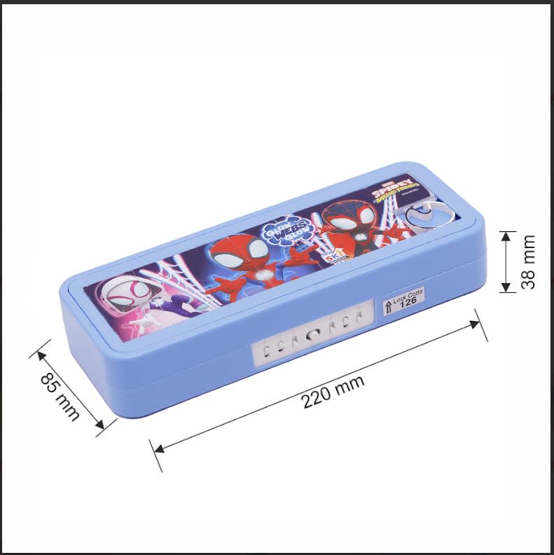 SKI Homeware Puzzle Pencil Box with Number Lock and Game, Perfect for School Children, an Ideal Gift for Kids - Spidey - Image 2