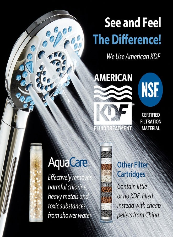 AquaCare High Pressure 10-mode Filter Handheld Shower Head with Built-in Power Wash - Clean Tub, Tile & Pets, Remove Chlorine, Metals & Toxins from Water to Protect Skin, Hair & Nails. Chrome Finish - Image 2