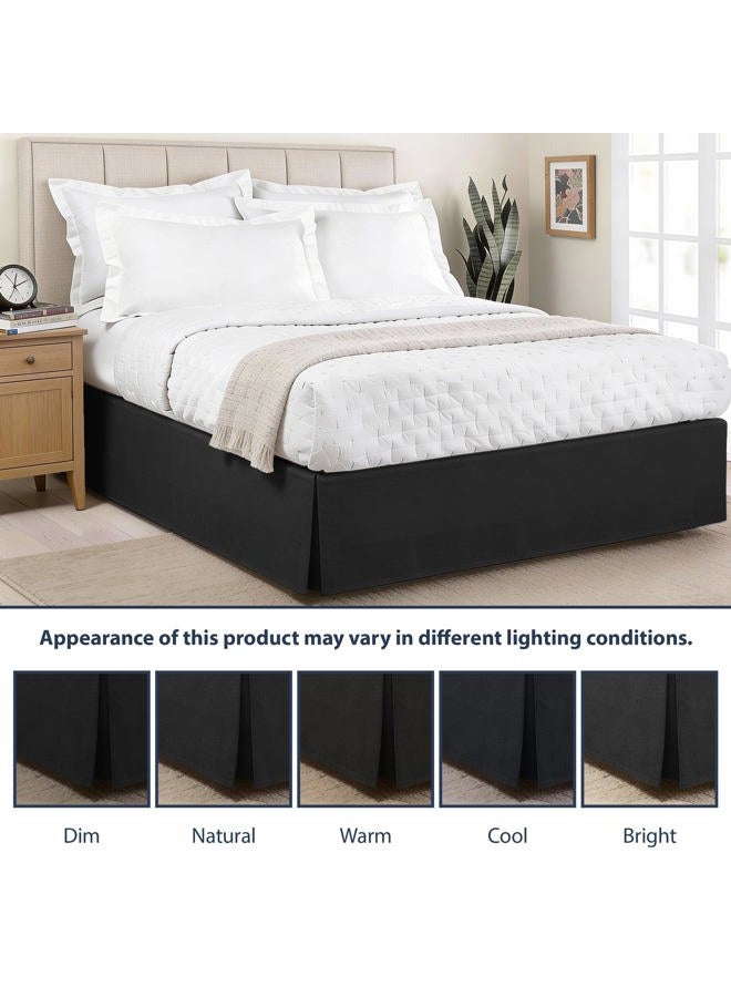 Levinsohn Lux Hotel Microfiber Tailored Style Bed Skirt with Classic 14 Inch Drop Length, Full, Black - Image 5