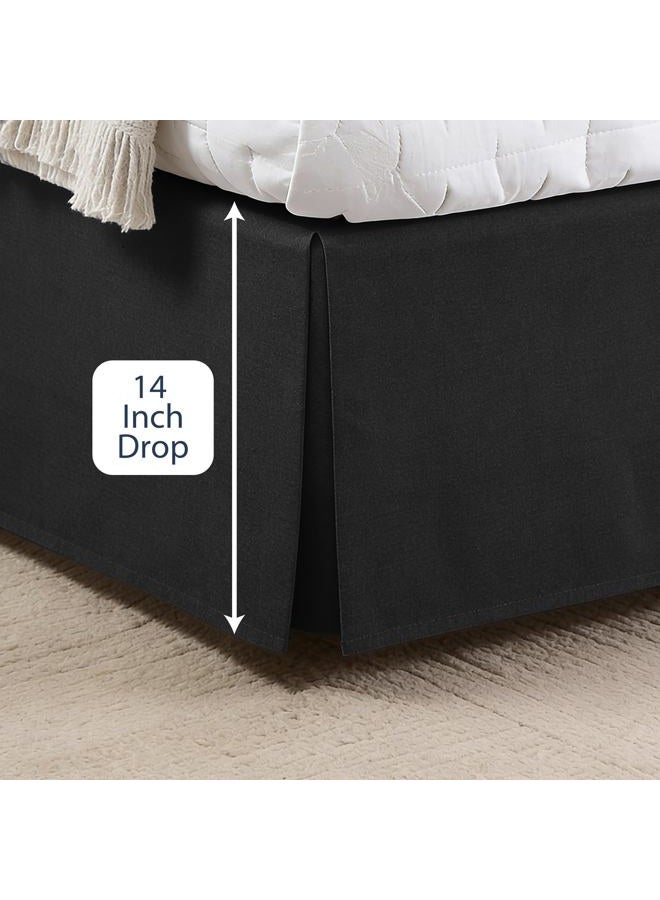 Levinsohn Lux Hotel Microfiber Tailored Style Bed Skirt with Classic 14 Inch Drop Length, Full, Black - Image 2