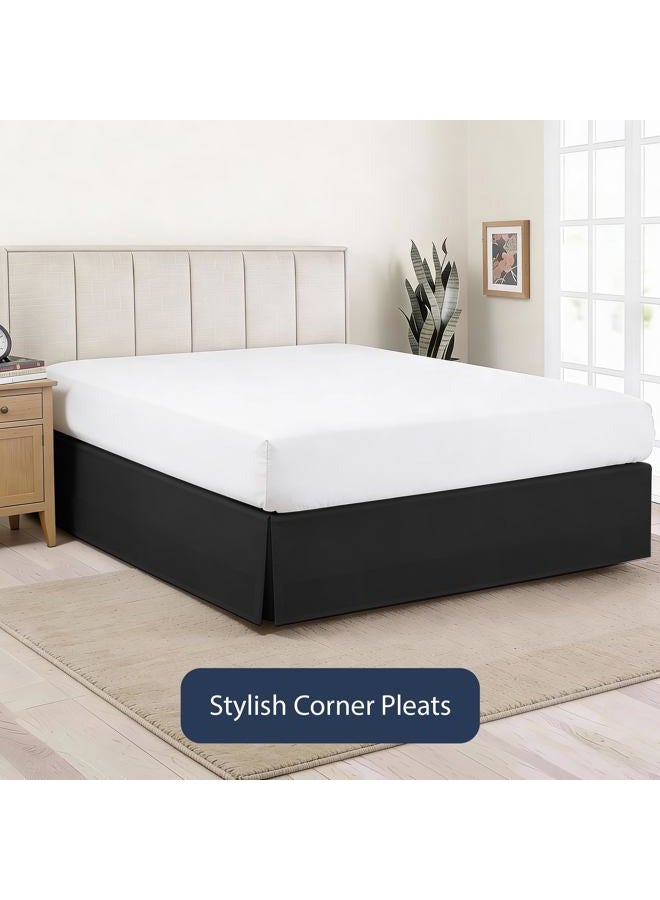 Levinsohn Lux Hotel Microfiber Tailored Style Bed Skirt with Classic 14 Inch Drop Length, Full, Black - Image 4