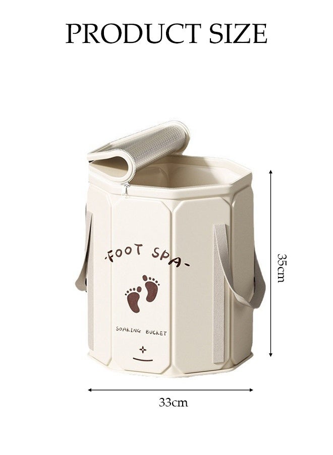 DUNISO حوض استحمام القدم القابل للطي، دلو استحمام القدم المحمول مع مقبض قوي وغطاء، دلو نقع القدم المعزول مع حقيبة حمل، للاستخدام في المنزل والسفر والتخييم في الهواء الطلق - Image 2