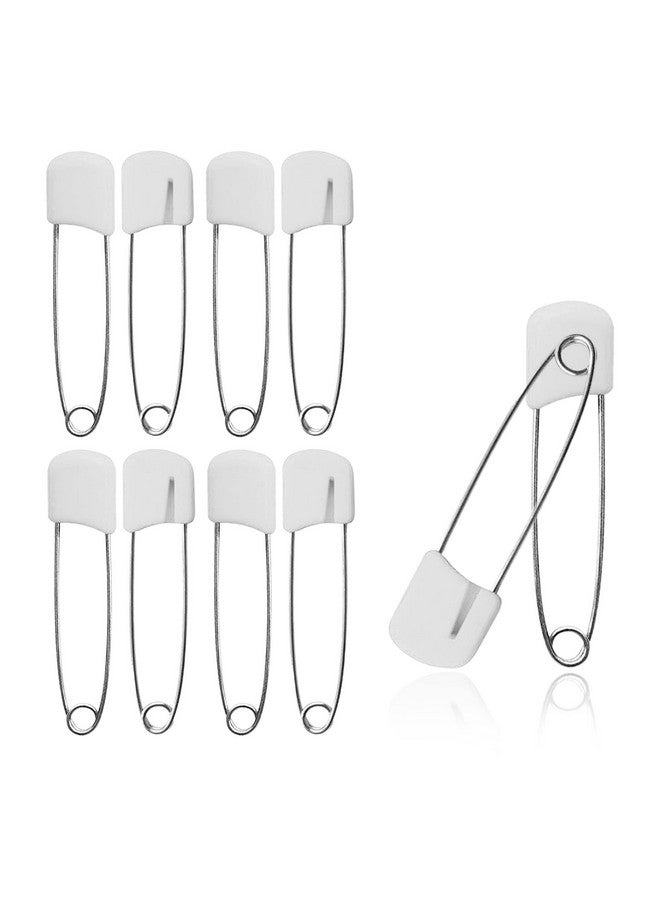Lxnoap 10 Pcs Cloth Diaper Pins Stainless Steel Traditional Safety Pin (White) - Image 1