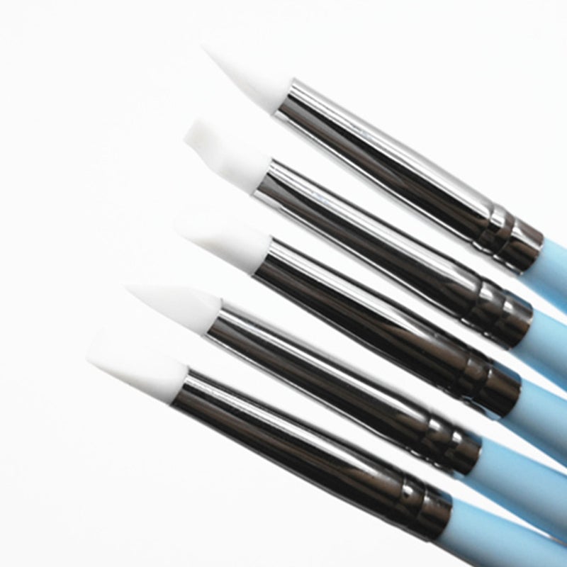 5pcs 2 Way Styluses Dotting Tool Silicone Color Shaper Pen for Polymer Clay Pottery Modeling Sculpture Nail Art ( ) - Image 2