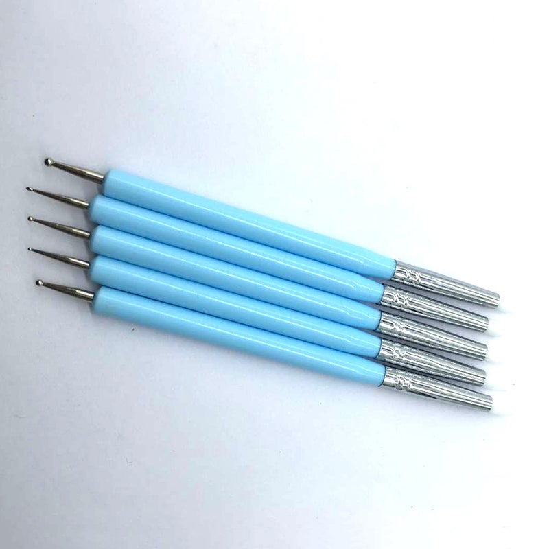 5pcs 2 Way Styluses Dotting Tool Silicone Color Shaper Pen for Polymer Clay Pottery Modeling Sculpture Nail Art ( ) - Image 5