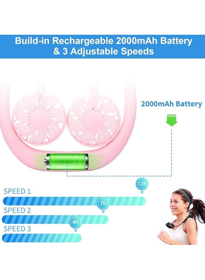 Denx Portable Neck Fans, Rechargeable Personal Face Head Fan, USB Wearable Neck Fan, 3 Adjustable Speeds Fan for Cooking, Cleaning, Hot Air, Travel, Office - Image 3