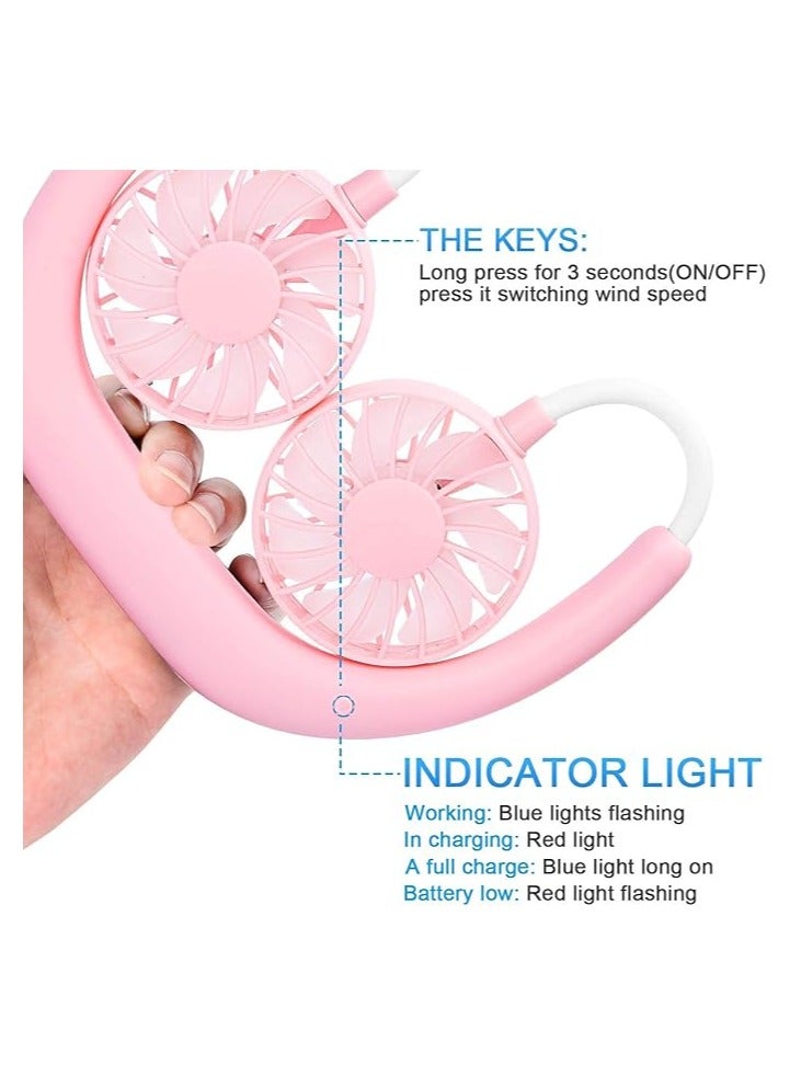 Denx Portable Neck Fans, Rechargeable Personal Face Head Fan, USB Wearable Neck Fan, 3 Adjustable Speeds Fan for Cooking, Cleaning, Hot Air, Travel, Office - Image 4