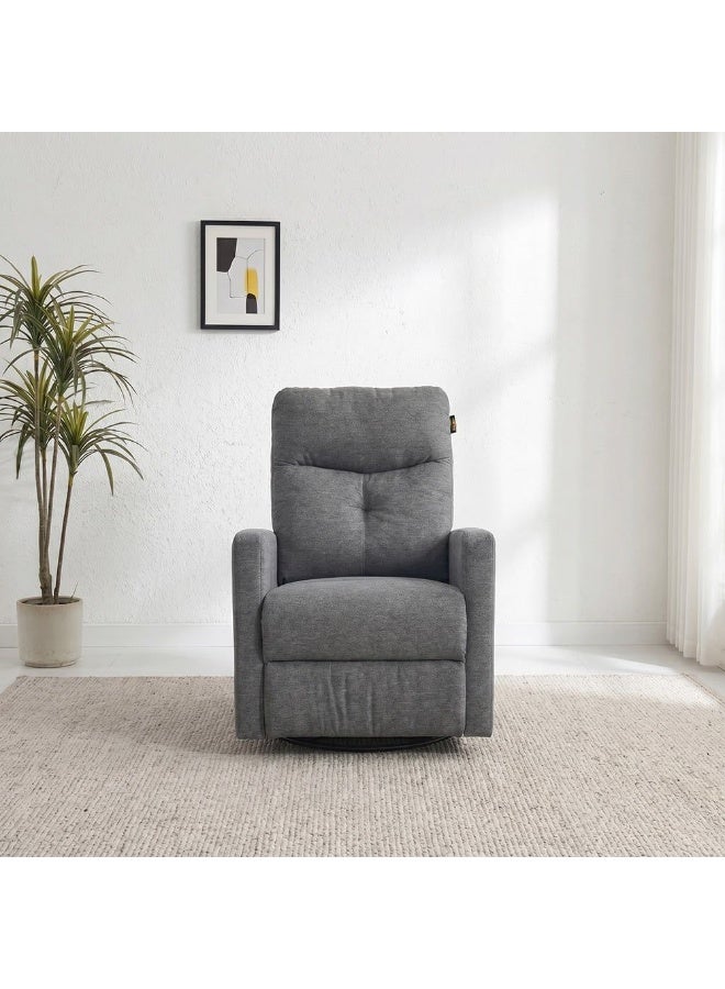 DANUBE HOME Desi 1 Seater Electric Fabric Recliner Chair with Swivel & Rocker â€“ Comfortable Motorized Reclining Armchair for Living Room, Lounge, Home Theater Seating - Grey - Image 2
