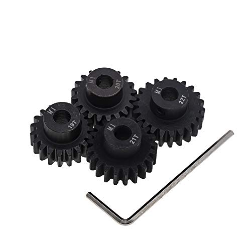 GTHELE 4pcs Mod 1 Pinion Gear 5mm Set Hardened 19T 20T 21T 22T M1 Pitch Gears RC Upgrade Part with Screwdriver - Image 3