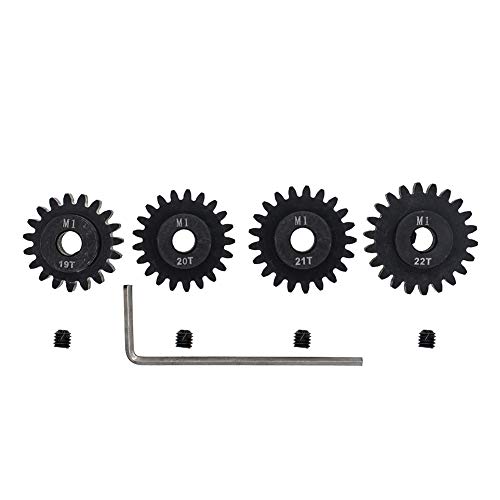 GTHELE 4pcs Mod 1 Pinion Gear 5mm Set Hardened 19T 20T 21T 22T M1 Pitch Gears RC Upgrade Part with Screwdriver - Image 5