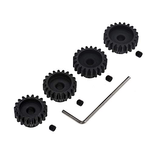 GTHELE 4pcs Mod 1 Pinion Gear 5mm Set Hardened 19T 20T 21T 22T M1 Pitch Gears RC Upgrade Part with Screwdriver - Image 4