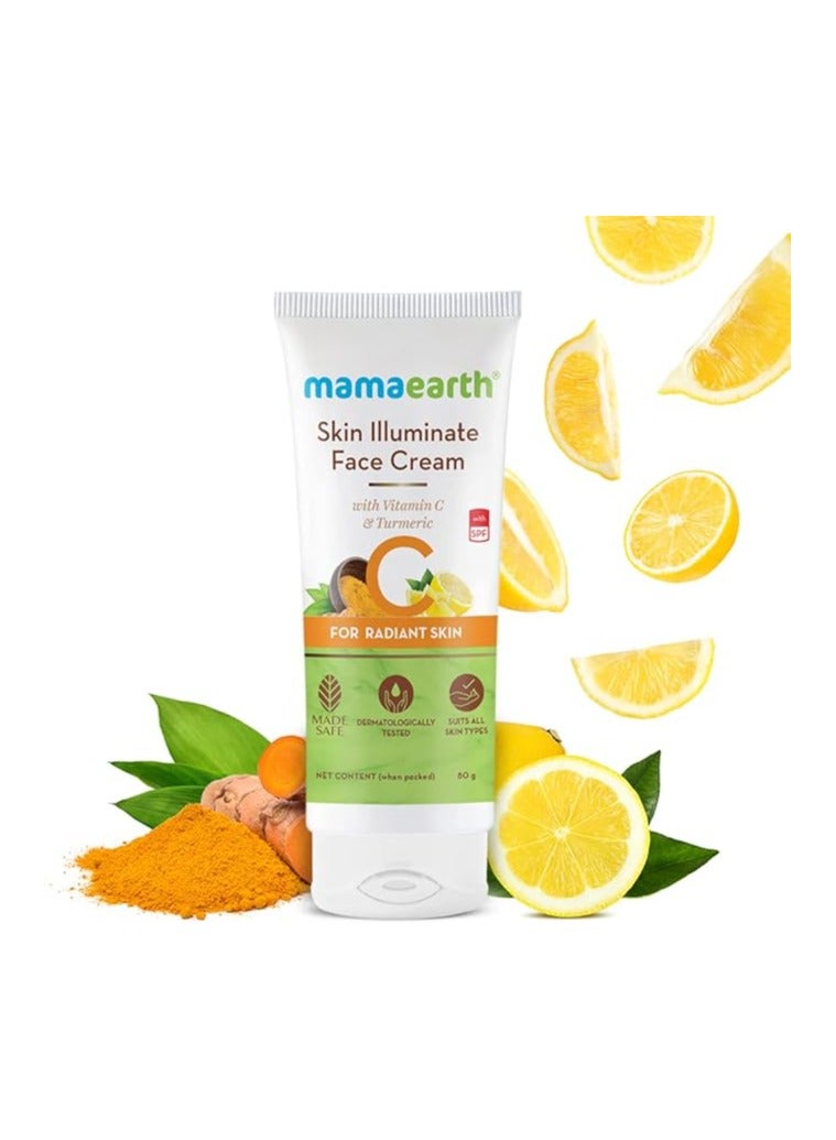 Mamaearth Skin Illuminate Face Cream, for skin brightening, with Vitamin C and Turmeric for Radiant Skin 80 g - Image 2