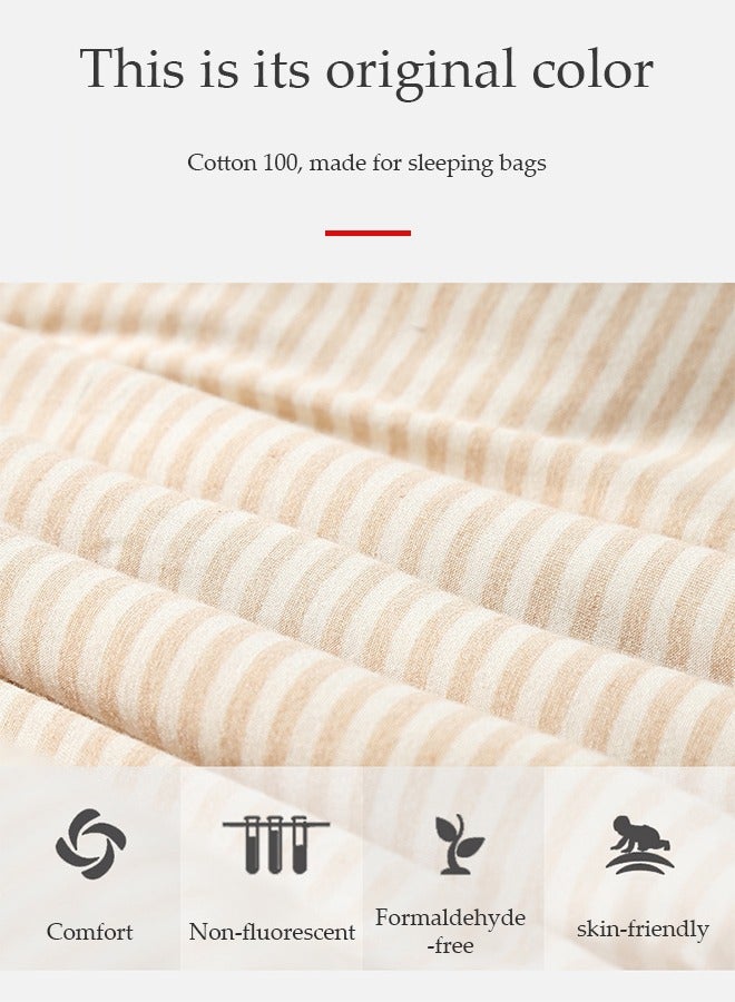 Loquat Sleep Sack with Feet, Wearable Blanket for Toddler, All Season Boy or Girl Sleeping Bag for Walkers, Long Sleeve Infants Jumpsuits New Born Clothes, M, Beige  - Image 5