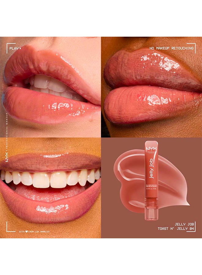 NYX PROFESSIONAL MAKEUP Jelly Job, Full-Bodied Shine Gloss, Lip-Smoothing Shine, Hyper-Glossy Finish, Toast N' Jelly - Image 2