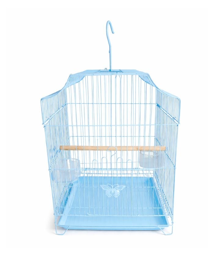 Petto Metal Bird Cage for Small Birds with Perch & Feeding Cups, Hanging Design, 33 × 31 × 46 cm - Image 3