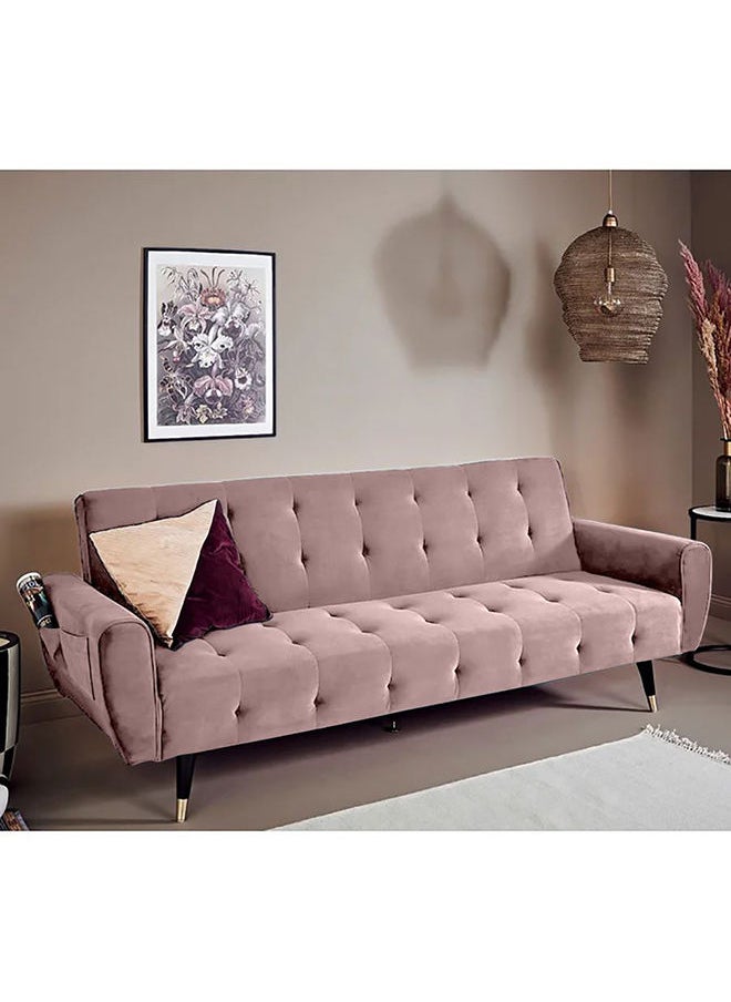 In-House - Montella | 3-Seater Sofabed 2 In 1 Upholstered In Velvet 36x179106 cm- Light Pink - Image 1