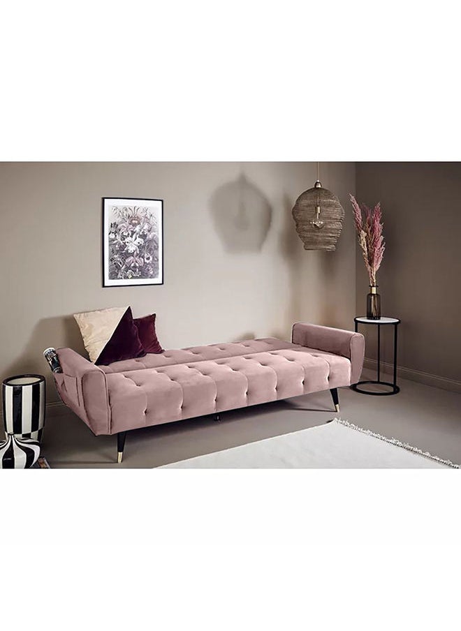 In-House - Montella | 3-Seater Sofabed 2 In 1 Upholstered In Velvet 36x179106 cm- Light Pink - Image 1